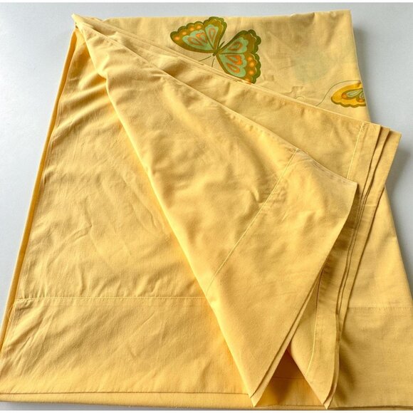Vintage 70s bedsheet set top and fitted, Martex Hanae Mori design, twin size bed - Picture 10 of 10